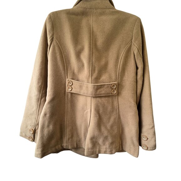 Old Navy Womens Double-Breasted Pea Coat Beige Size S Wool Blend - Picture 3 of 4